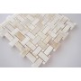 White Onyx Basketweave Polished Mosaic  with White Onyx Dots